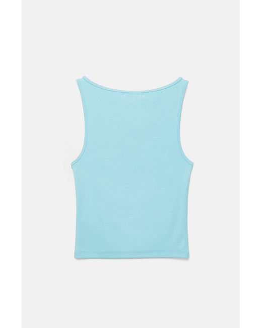 Pull&Bear Blue Boat Neck Tank Top