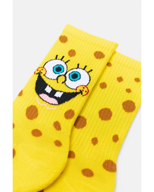 Pull&Bear Yellow Spongebob Squarepants Socks for men