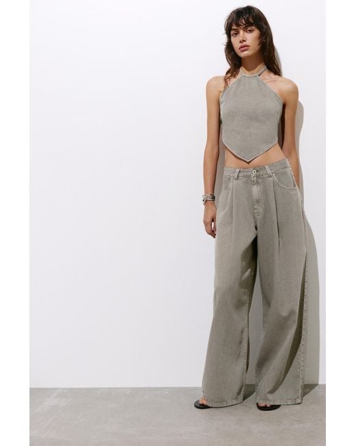 Pull&Bear Brown Open-Back Triangular Top