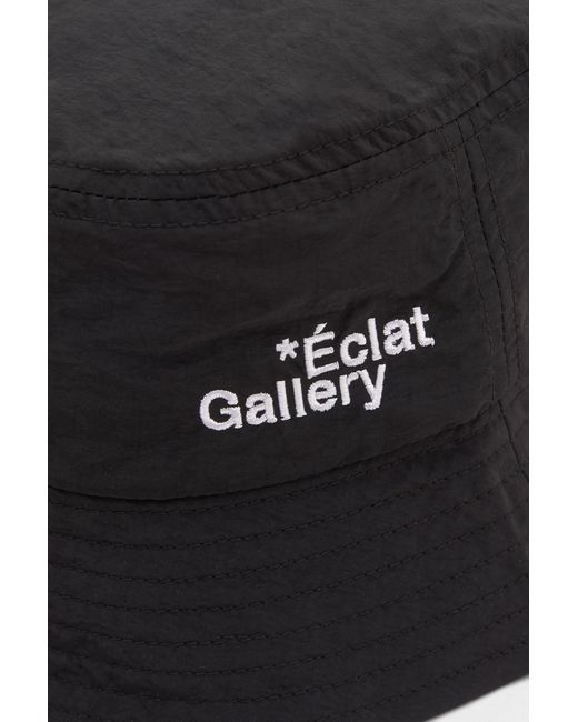 Pull&Bear Black Technical Text Bucket Hat for men