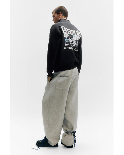 Pull&Bear Blue Peanuts Quarter-Zip Sweatshirt for men