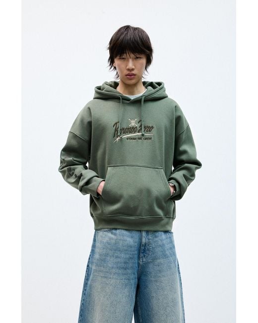 Pull&Bear Green One Piece Zoro Hoodie for men
