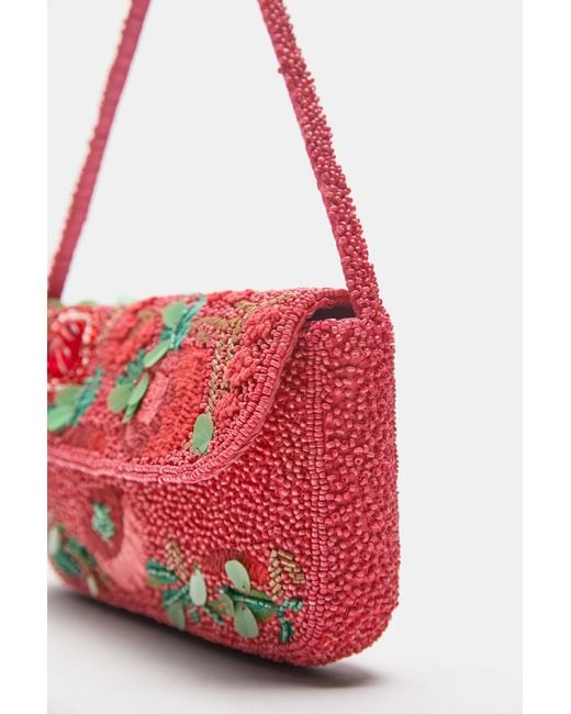 Pull&Bear Pink Beaded Shoulder Bag