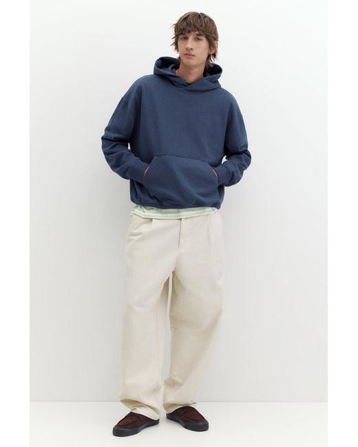 Pull&Bear Blue Stwd Boxy Hoodie for men