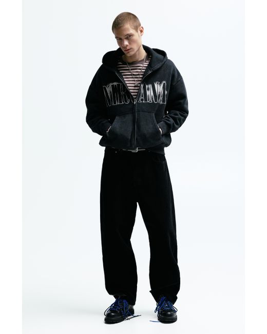 Sweat Nirvana À Capuche Zippé Pull&Bear pour homme en coloris Black