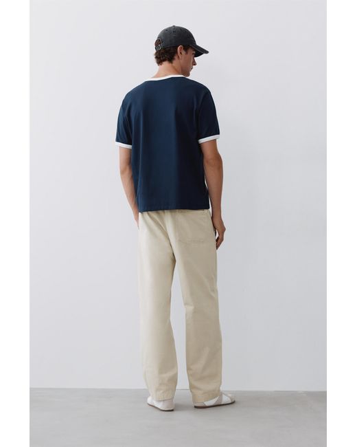 Pull&Bear White Baggy Jogger Pants for men