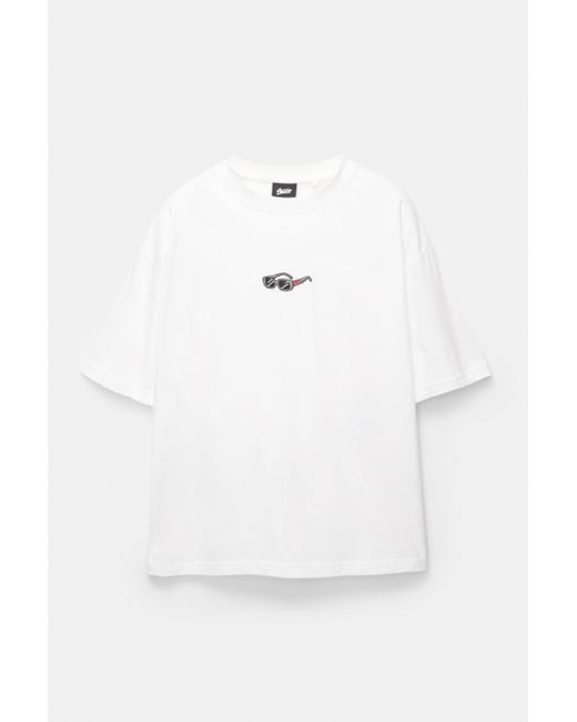 Pull&Bear Shirt Mit Stwd Stickerei in White für Herren
