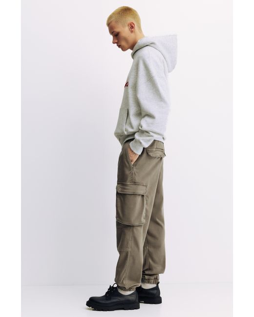 Pull&Bear Gray Comfort Multi-Pocket Joggers for men