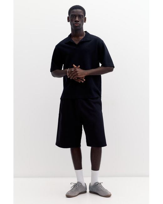 Pull&Bear Interlock Polo Met Korte Mouw in het Blue voor heren
