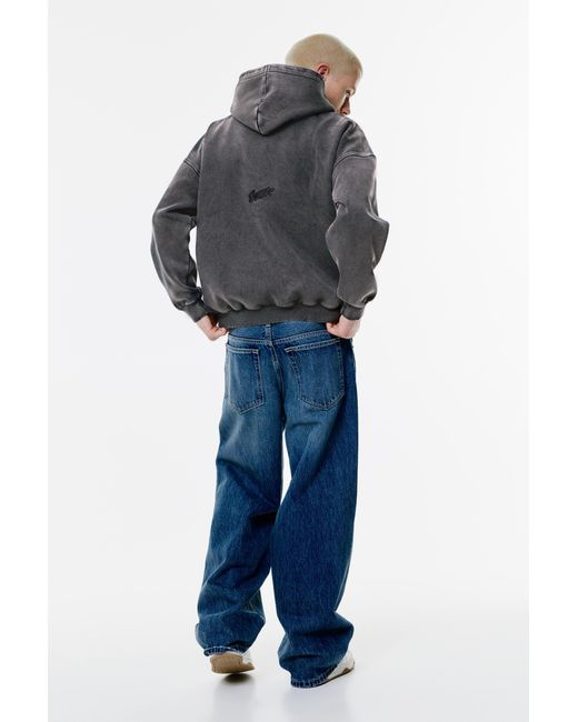 Pull&Bear Gray Stwd Washed Hoodie for men