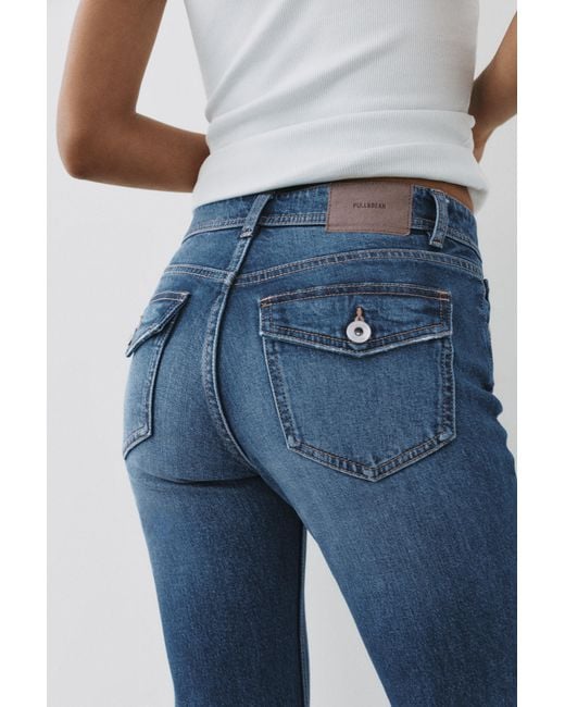 Pull&Bear Blue Low-Rise Boot-Cut Jeans