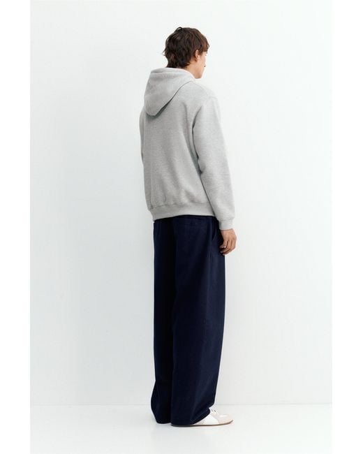 Pull&Bear Gray Basic Hooded Sweatshirt for men