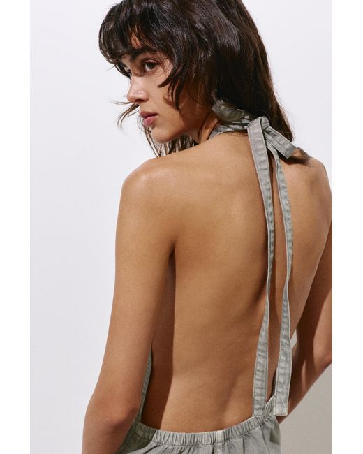 Pull&Bear Gray Halter Neck Jumpsuit