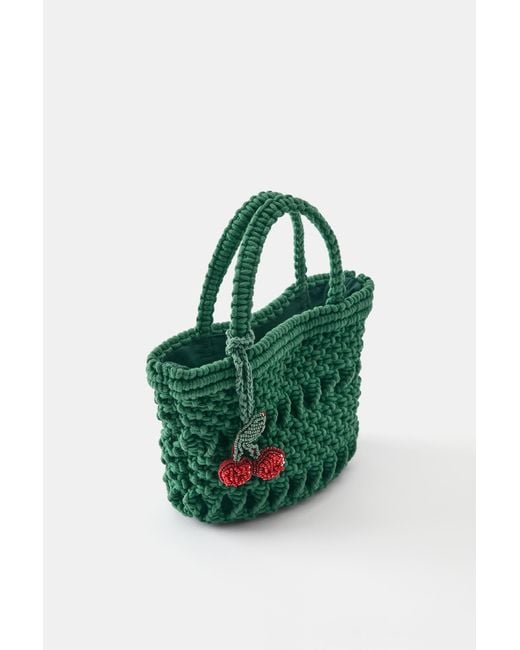 Pull&Bear Blue Embellished Woven Handbag