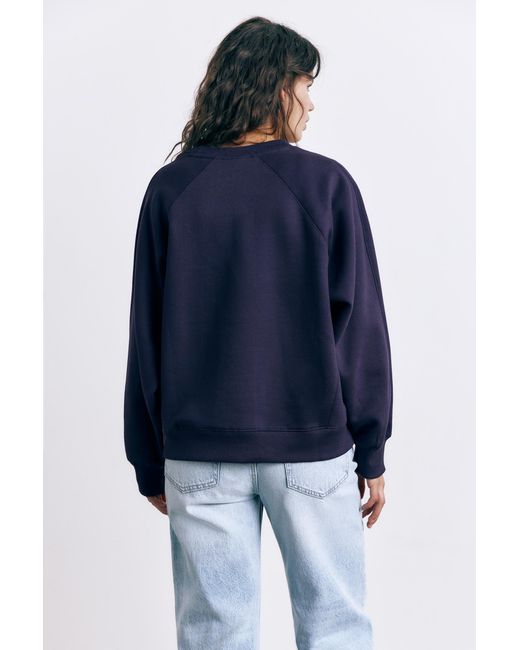Pull&Bear Blue Oversize Fleece Sweatshirt