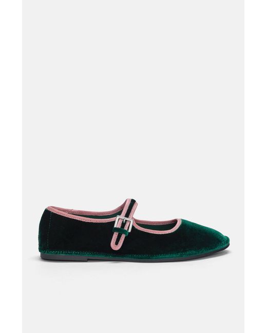 Pull&Bear Black Velvet Ballet Flats