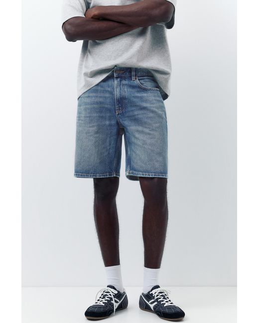Pull&Bear Blue Standard Denim Bermuda Shorts for men