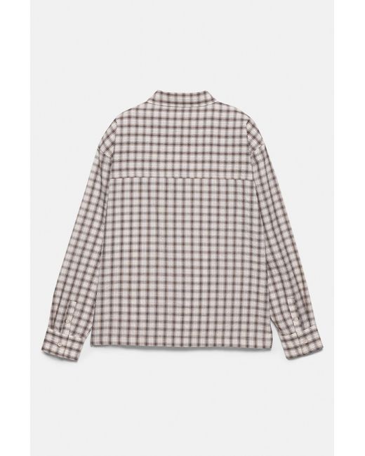 Pull&Bear Stwd Overhemd Met Ruitjes in het Gray voor heren