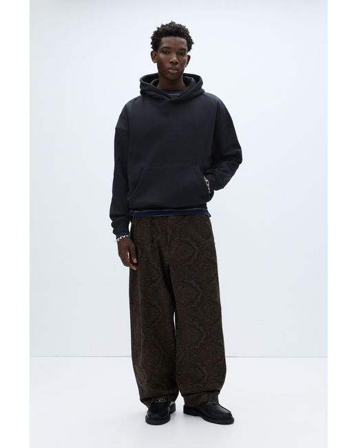 Pull&Bear Blue Boxy Hoodie for men