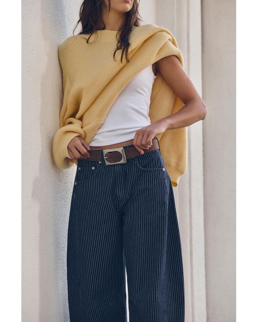 Pull&Bear Brown Belt With A Large Buckle