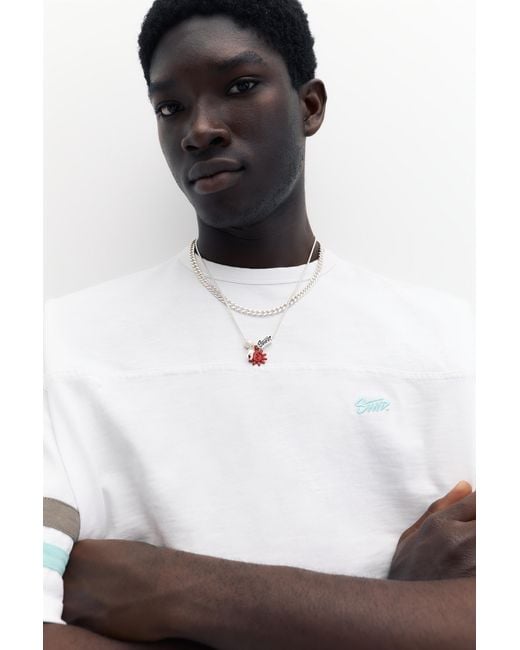 Pull&Bear Multicolor Stwd Double Chain Necklace for men