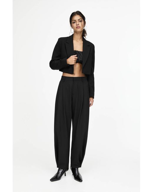 Pull&Bear Black Balloon Fit Smart Trousers