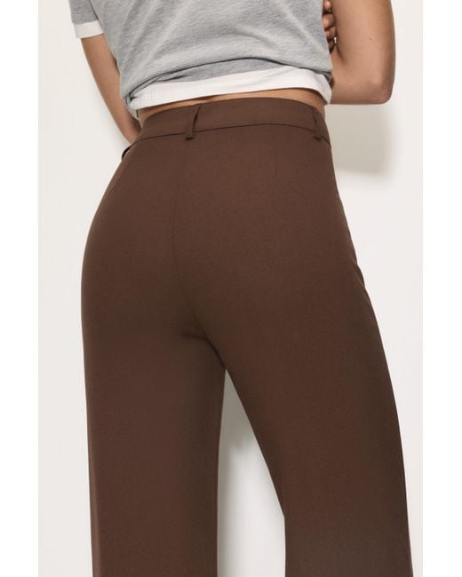 Pantaloni Eleganti Con Cucitura A Nervatura di Pull&Bear in Brown