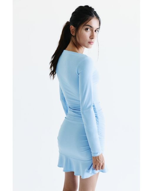 Robe Courte Froncée Pull&Bear en coloris Blue