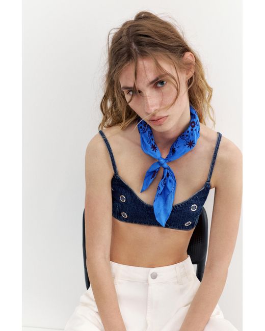 Pull&Bear Blauwe Bandana Met Print in het Blue