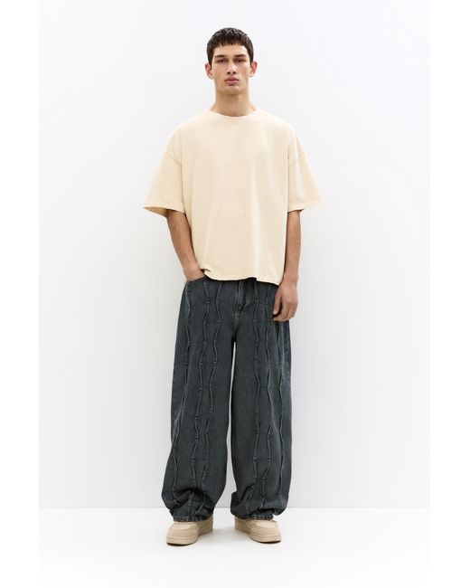 Pull&Bear Multicolor Pleated Super Baggy Jeans for men