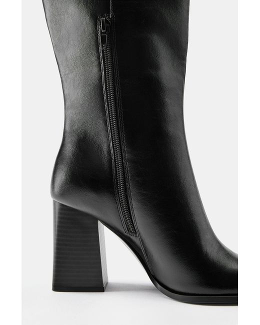 Pull&Bear Black High-Heel Boots