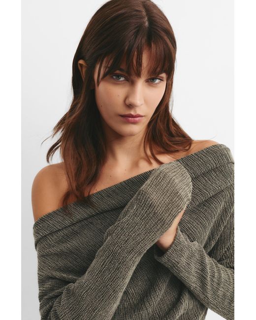 Pull&Bear Green Bambula-Top Mit Bateau-Ausschnitt