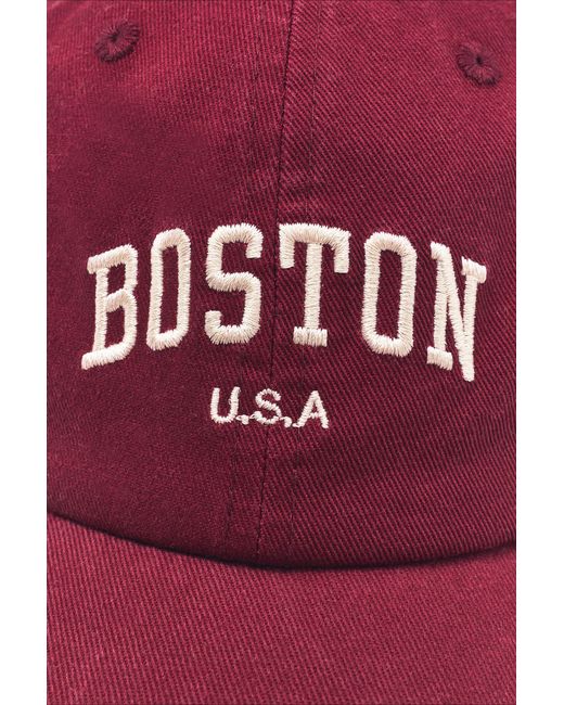 Pull&Bear Red Boston-Basecap Mit Stickerei