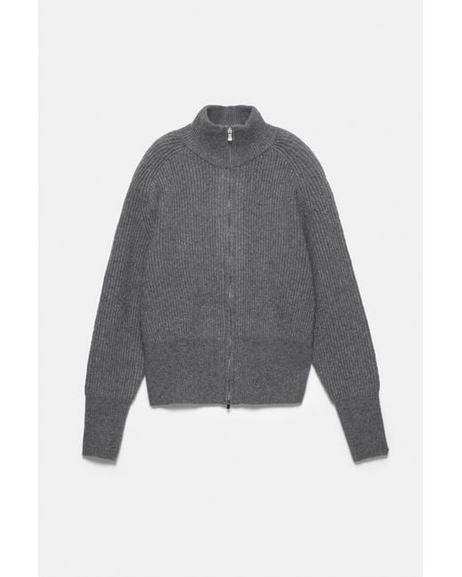 Pull&Bear Gray Zip-Up Cardigan