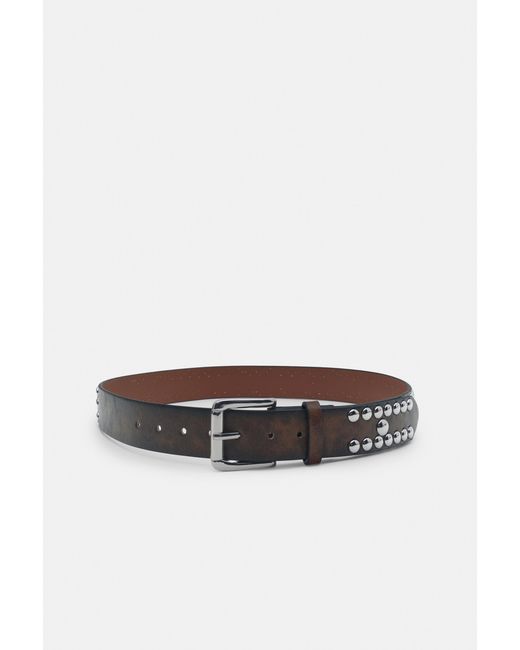 Pull&Bear Black Leather Effect Belt With Studs