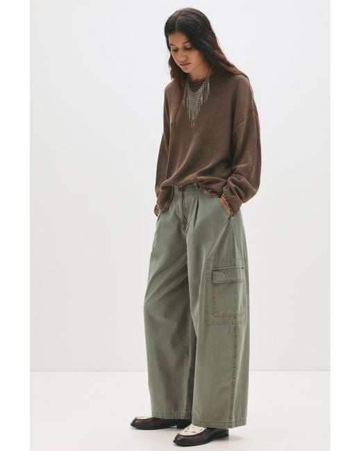 Pull&Bear Green Balloon Cargo Pants
