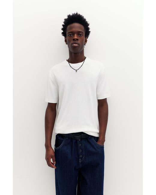 Pull&Bear Natural Short Sleeve Jumper for men