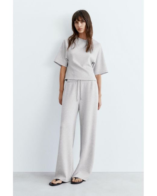 Pull&Bear Gray Soft Touch Short Sleeve Sweatshirt