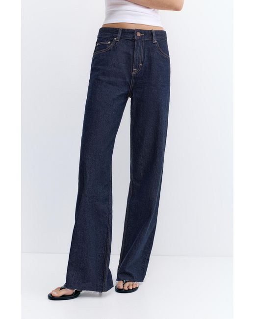 Pull&Bear Blue High-Waist Wide-Leg Jeans