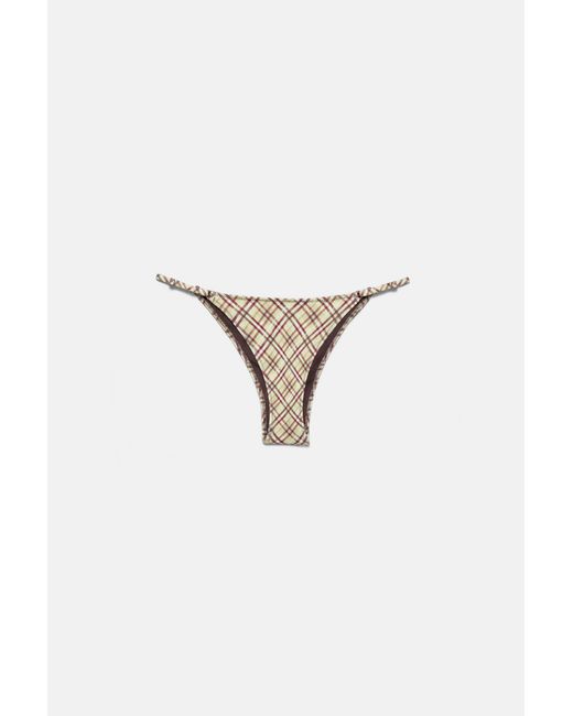 Pull&Bear Green Check Bikini Bottoms