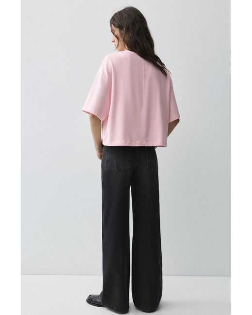 Pull&Bear White Boxy Fit Short Sleeve T-Shirt