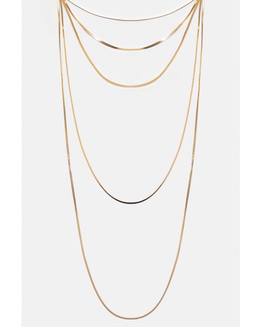 Pull&Bear White Multi-Chain Necklace
