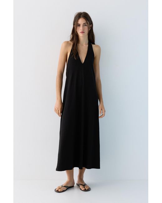 Pull&Bear Blue Halter Midi Dress