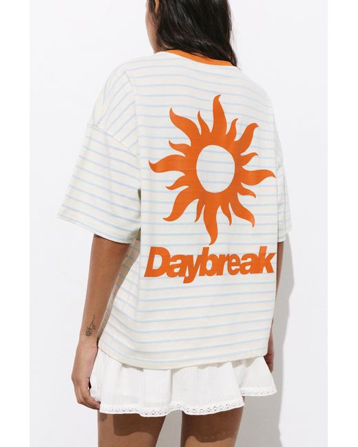 Pull&Bear Multicolor Striped Sun Graphic T-Shirt
