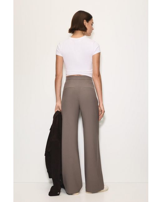 Pull&Bear Gray Smart Straight-Leg Trousers