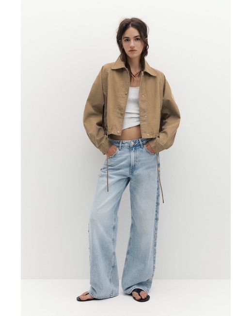 Veste Courte En Coton Pull&Bear en coloris Blue