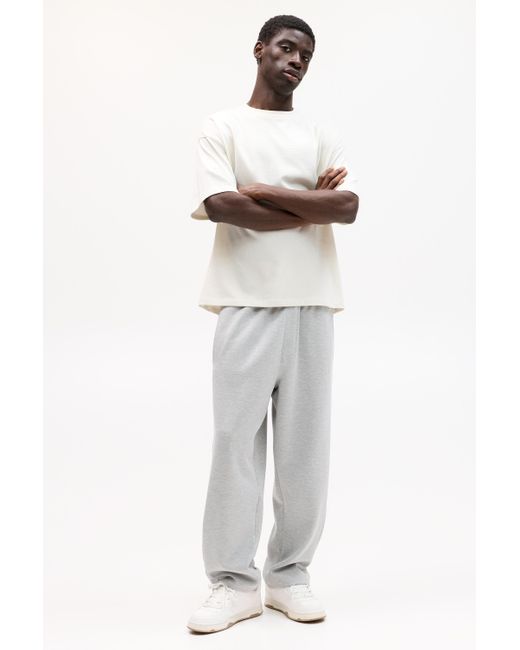 Pull&Bear White Interlock Tracksuit Bottoms for men