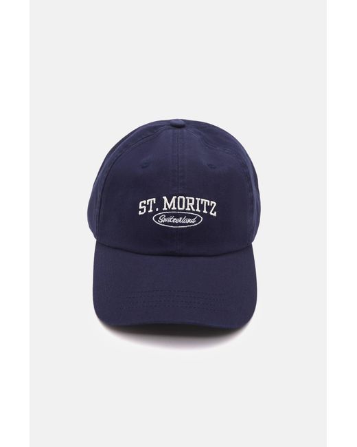 Pull&Bear Blue St. Moritz Embroidered Cap