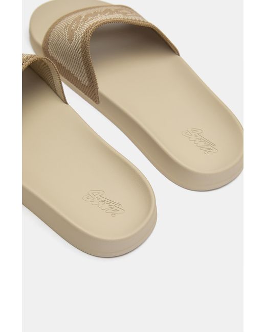 Pull&Bear Blue Stwd Rubberised Sandals for men