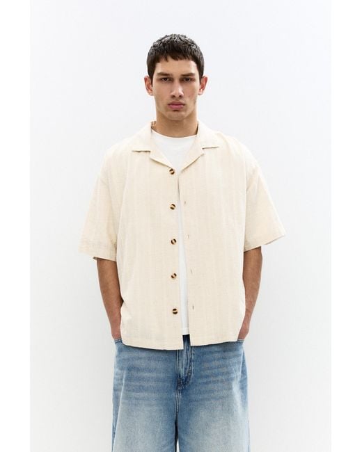 Pull&Bear Kurzarmhemd Mit Leinen in White für Herren